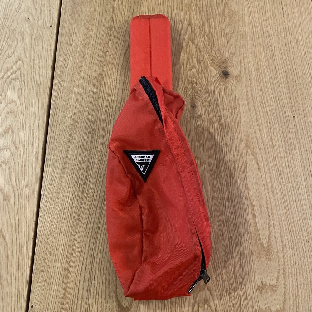 Vintage American Camper Red Cross Body Bag Fanny Pack Retro Outdoors